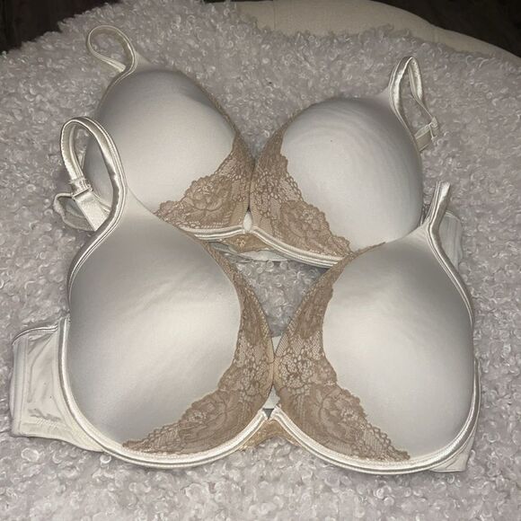 Cacique 40DD Elegant Lace Trimmed Bra in Cream and Tan two available identical - Picture 2 of 4